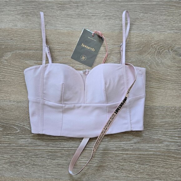 House of CB Tops - NWT HOUSE OF CB Pabla Plunge Neck Crop Top Small Ballet Slipper New With Tags